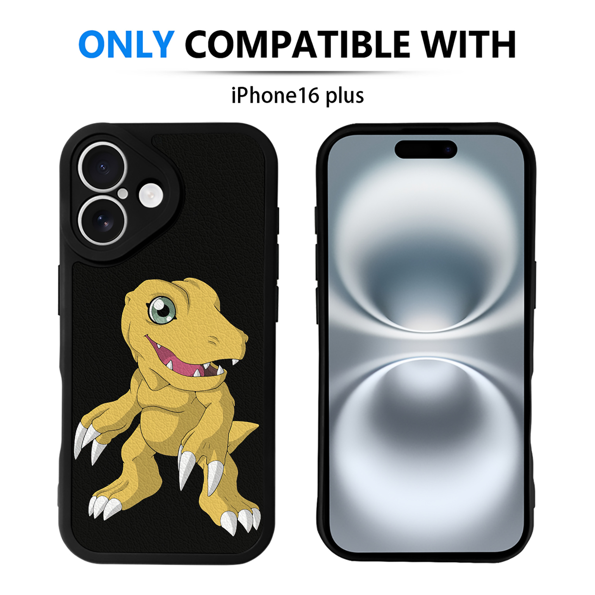（画像用） Digimon デジタルモンスター/デジモン 【iPhone 16シリーズ対応】シリコンスマホケース（レザー調） 材質：シリコン